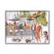 Stupell Industries Farmers Market Illustration City Dog Walkers in Gray Frame Wall Art